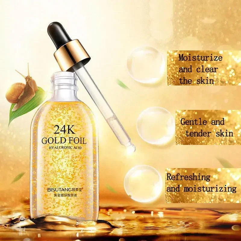 100ML 24K Gold Tense Moisture Essence Pure Hyaluronic Acid Serum
